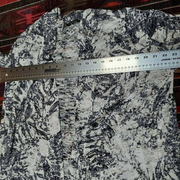 Nic+Zoe Women Cotton Blend Abstract Open Front Cardigan Sweater Lightweight - Picture 4 of 6